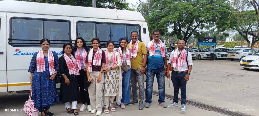Traditional welcome at Guwahati with dedicated luxury cab